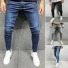 Pantalons pour hommes Men Zip Button Plackeet Virginage de couleur Pure Couleur Mid Rise Jeans mâle pour usure quotidienne