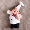 Cartoon Fridge Magnets Creative Bread Chef Chef Refrigerator Sticker Magnet Message Sticker Resin Craft Home Decor