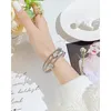 Bracelet KouCh Triple Layed Bracelets Amour Coeur Brillant Cubique Zitcone Charmes Pour Femme Mariage Cadeaux D'anniversaire Fée Dame Bijoux Au Poignet