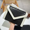 Top leather women's Handbag Messenger Bag Fashion Chain Women's Shoulder Bag Handbag Crossbody Bag Name Holder Wallet Luxury Size: 25 cm Black