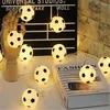 Strings Licg Soccer Balls Luzes de cordas 10 LED Gruscro de futebol quarto casa de casamento de casamento decorativo de natal