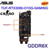 بطاقة رسومات جديدة ASUS TUF-RTX3080-O10G-GAMING PLACA DE VDEO GDDR6X 19000MHZ 320BIT RTX 3080 GPU Mother Mother Card Card Card