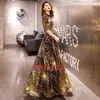 Платье для вечеринок Robe de Soirece Вечернее платье 2023 Золотое блески Crystal Oneck Blacklengh Length Gowns Ru56 230310