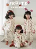 Pyjamas Automne Enfants Bow Homewear Bébés Filles Revers Mignon Impression À Manches Longues Pyjamas Ensembles 230310