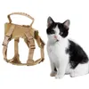 Cat Collars Leads Adjustable Harness Vest With Handle Military Pet Training Mesh For Small Dogs Outdoor Walking 230309