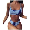 Costumi da bagno da donna Bikini sexy da donna Top con motivo tie-dye Top con slip Bikini Swimmear Two Piece 2023 Biquini Beach Swim Wear