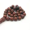 Strand Natural Red Obsidian Tasbih Man's Rosary Rare Stone 33 Muslim Misbaha Matel Pendant Islam Prayer Beads Eid Gift