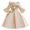 Fille robes bébé filles fleur rayé robe élégante pour enfant en bas âge fête de mariage enfants princesse noël enfants vêtements