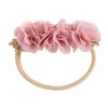 Accessoires cheveux coréen enfants tête fleur bandes élastiques bricolage fleurs en mousseline de soie filles bébé fille protéger porte halogène