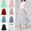 Jupes 9 Couleurs Genou Longueur Tulle Jupe Tutu Femmes Taille Haute Plissé Cosplay Jupon Ceinture Élastique