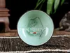 Koppar Saucers Ceramic Arts and Crafts Teacup Longquan Celadon High-klass TEA Cup Handmålade lotus Teacups Teaset 4 Mönster /Set-