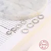 Hoop Earrings CANNER 1pair 6/7/8/9MM 925 Sterling Silver Earring For Women Girl Round Circle Zircon Piercing Earings Fine Jewelry