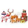 Kerstdecoraties boomaccessoires gemalen met pakket herten sneeuwman hek cadeaubakje