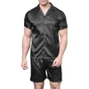 Męska odzież sutowa Tony Candice Satin Silk Silk Pajamas Shorts for Men Rayon Silk Sleep Fear Summer Męski Pajama Zestaw Soft Nightgown dla mężczyzn Pękamie 230310