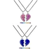 Pendant Necklaces 2Pcs Couple Heart Shaped Ornament Adorable Jewelry Gift Romantic Colorful Clavicle Daily Work Anniversary