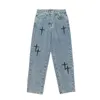 Jeans pour hommes pantalons de cargaison de jambe large streetwear homme baggy print