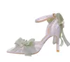 Designer principessa Cenerentola Ribbons Bowtie Stiletto Women Style Royal Hight Heel Wedding For Bride Pumps Wedd B A