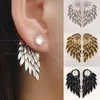 Stud Earrings Luxury Fashion For Women Girl Fine Vintage Gothic Angel Wing Black Feather Earring Jewelry Gift