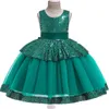 Mädchen Kleider Baby Mädchen Blume Spitze Kleid Für Kinder Prinzessin Weihnachten Tollder Hochzeit Party Pailletten Mit Großen Bogen Kinder Kleidung