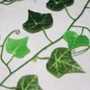 Decorative Flowers 2.4M 100pcs Leaves Artificial Ivy Leaf Ratten Garland Plants Vine Fake Foliage Creeper Green Wreath