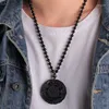 Pendant Necklaces Black Obsidian Feng Shui Necklace Energy Prayer Beads String Jewelry For Women Men Bracelets Taoists Eight Diagrams