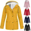 Vestes Femme Automne Hiver Plus Velours Veste Extérieure Coupe-Vent Imperméable Alpinisme Manteau À Capuche