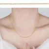 Chains Fanqieliu Stamp S925 Gold Color Chain Necklace for Women Trendy Jewelry Girl Gift Accessories FQL22005