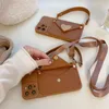 Mobiltelefonfodral för Apple 14 Plus iPhone 13 12 Pro Max 11 Luxury Crossbody Wallet Phone Case Card Bag Diagonal Span Love Girl Protective Covers With Strap Wrist Band