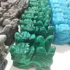 Figurine decorative 2 pollici Malachite Turchese Pietra blu Drago mascotte Testa scolpita Pietra preziosa curativa Reiki in vendita NXT