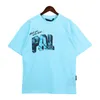 남성 T 셔츠 새로운 디자인 palmtree 페인트 티 코튼 라운드 칼라 느슨한 힙합 반팔 T 셔츠 패션 남성 캐주얼 알파벳 인쇄 T 셔츠