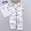 Pigiama 1-10 anni Pigiama per bambini Set Tuta da bambino Abbigliamento per bambini Ragazze del bambino Lce Seta Cartone animato Unicorno Stampe Top Pantaloni Camicia da notte Ragazza 230310