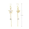 Dangle Earrings Simple Cute Pentagram Earth Long Tassel Drop For Women Crystal Asymmetry Earring Korean Fashion Jewelry Statement 2023