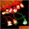 Christmas Decorations Year Light Up Necklace Decoration Bracelets Led Children Gift Toys For Kids Girls 2022 Drop Delivery Home Gard RRA