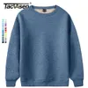 Men's Hoodies Sweatshirts TACVASEN Men's Fleece Crewneck Sweatshirt Warm Sherpa Lined Heavy Thicken Underwear Winter Pullover Tops Shirts No Hood Hoodie 230310