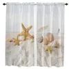 Curtain Sea Beach Starfish Curtains For Living Room Bedroom Kitchen The Kids Window Treatments Drapes