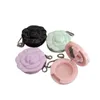 Boîte vide de poudre de fard à paupières en forme de fleur de Rose de 20mm, noir, Rose, vert, violet, plastique rechargeable, maquillage, fard à joues, étui Compact pour rouge à lèvres, récipient cosmétique