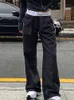 女性のズボンカプリカットアンドピカストリートウェアジョガーズバギーパラシュートパンツパッチワークストライプルーズY2Kズボンファッションカジュアルワイドレッグスウェットパンツl230310