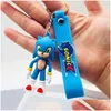 Anime manga supersonische sonic pvc keychain cartoon paar tas hanger student cadeau drop -levering speelgoed geschenken actie figuren film gam dhfsb