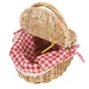 Cestas de almacenamiento Cesta Almacenamiento de picnic Mimbre Wovenrattan Cesto Contenedores Tapas Flor Fruta Cestas de pasto marino Willow Servir Pan Contenedor de juguete Boda 230310