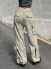 Women's Pants Capris Weekeep Pocket Women Pants Capris Low Rise Grunge 2000s Casual y2k Aesthetic Cargo Pants Streetwear Harajuku Straight Sweatpants L230310