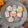 Bakformar 4st/set halloween form cookie mögel pumpa bat spöke mönster handtryck 3d tecknad diy verktyg dekorera