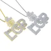 Chains Iced Out Hip Hop Letter Lets Get Paid Pendant Fit Cuban Chain Necklace For Men Women Styles Cz Stone Paved Hiphop Jewelry