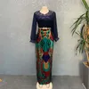 Casual Dresses Fashion Vintage Bazin African Women High Waist Multicolor Sequin Euramerican Sexy Noble Diamond Elegant Retro Evening Maxi Dress Y2302