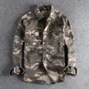 Men s casual skjortor högkvalitativ bomullskamouflage lastficka lång hållbar utomhus vandringssport Militär Camicia 230309