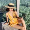 Cappelli larghi cappelli da spiaggia di paglia da spiaggia Female Summer Web Celebrity Sun Shade Sunier Flat Bren Flat Small Fresh Tide Top