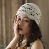 Beanies Beanie/Skull Caps Woman Hand-Crocheted Silk Hollow Hooded Retro Literary Casual Turban Hat Fashion Personlighet Melonläder