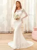 Wedding Dress Ever Pretty Dresses Elegant Lace Round Neck Long Pagoda Sleeves Wholesale 2023 Bridesmaid Vestido De Novia
