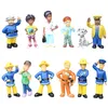 Anime Manga 12Pcsset Fireman Sam Cartoon Anime Fire Fighting Figure Model PVC Doll Toys Boy Girl Toy For Kids Compleanno Regalo di Natale 230309