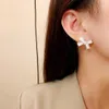 Yiyang – boucles d'oreilles pour femmes, bijoux, mode coréenne, simple, avec nœud en perles, polyvalent, petit, frais