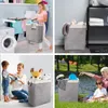 Storage Baskets Foldable Dirty Laundry Basket Fabric Storage Basket for Clothes Toys Waterproof Large Hamper with Mesh Bag Bathroom Organizer 230310